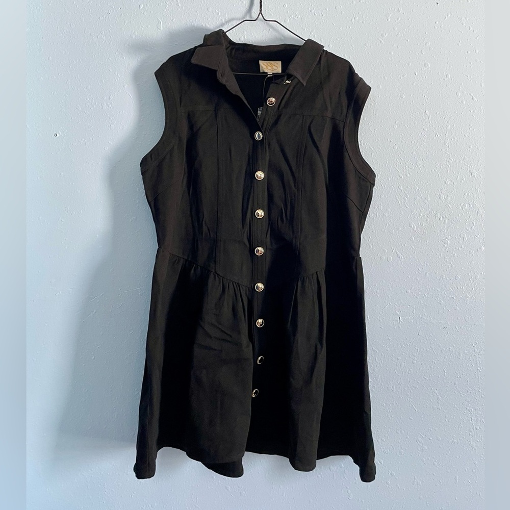 Black denim dress
